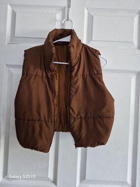 (S)Kids Brown Puffer Vest Jacket